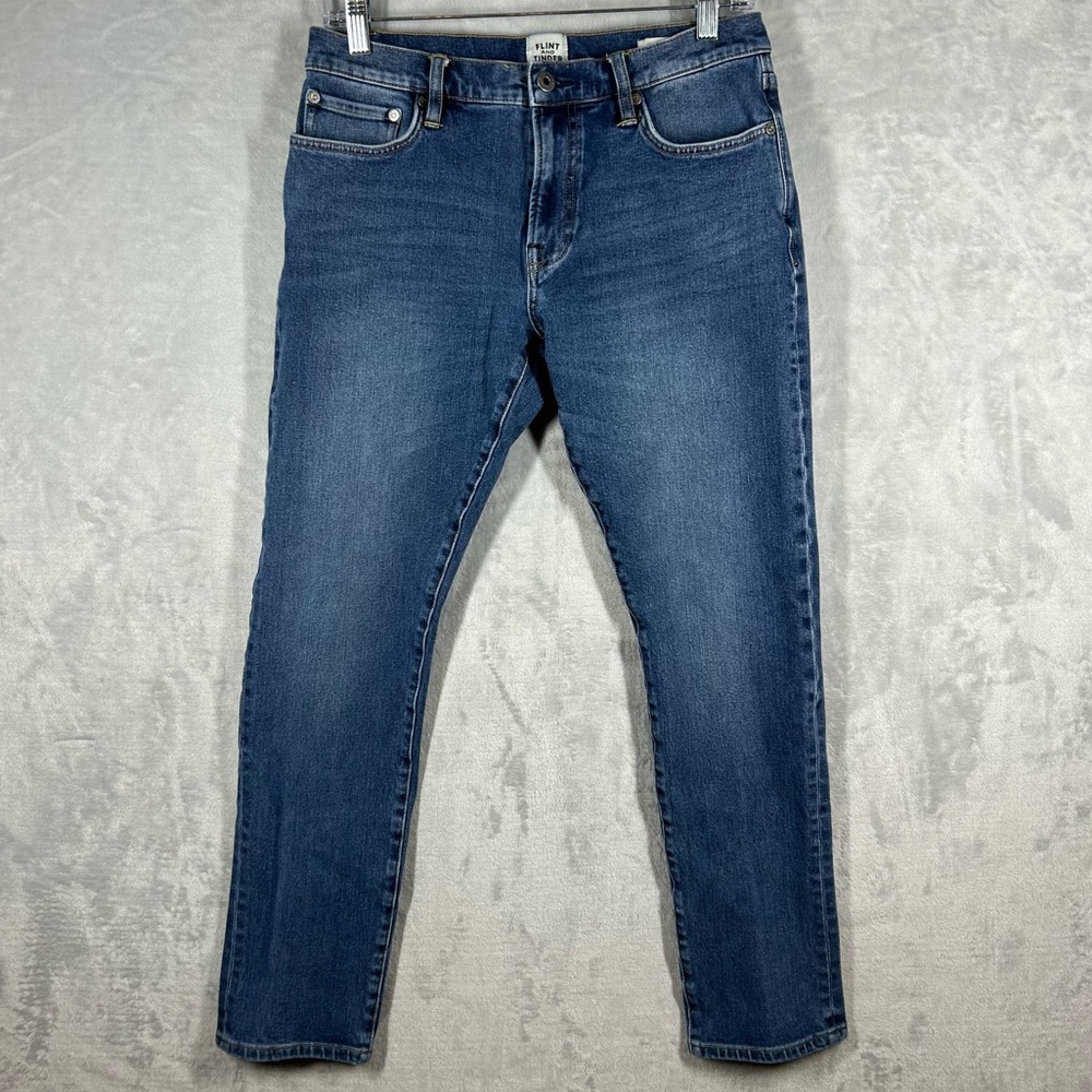 Flint And Tinder Jeans Mens 30x30 (Actual 30x28) Blue Denim Slim Fit USA Stretch